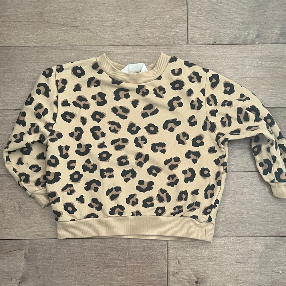 H&M Tan and Black Animal Print Top
